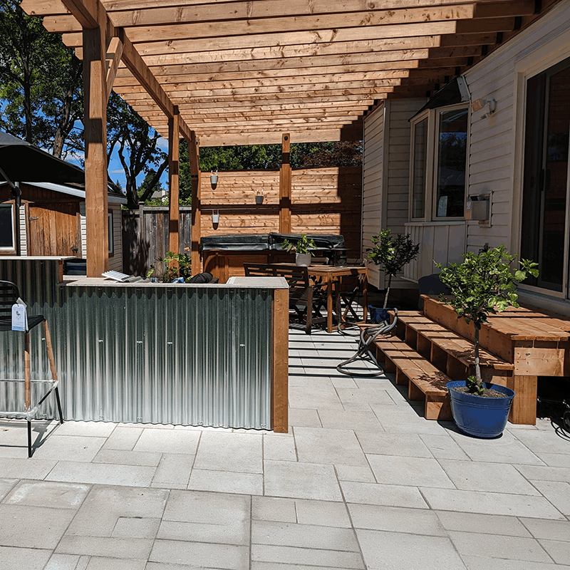 Nickerson Carpentry - Outside Pergola and Privacy Fence and Stairs Renovation